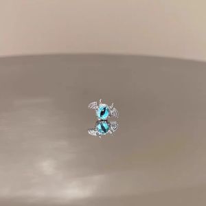 Blue Devil Eye Stud Earrings Womens Style Sweet Cool Personality Punk Ear Bone Stud Simple Unique Design Sensation Ear Jewelry