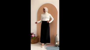 ROK KERJA WANITA A LINE HITAM WANITA TINGGI DIATAS 165