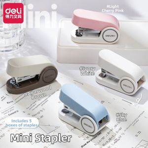 deli | Mini Student Use Multifunctional Easy-force High Aesthetic Stapler
