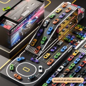 BABYSHOME | Alloy Boys Parking Garage Toy Car Set