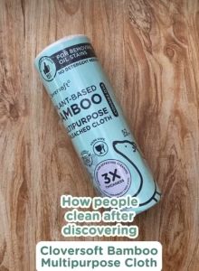 🩷 Cloversoft Plant-Based Unbleached Bamboo Multipurpose Cloth Wipes Reusuable Cleaning Kitchen Cloth Towel (52 sheets)