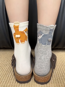 Tất/Vớ hình mèo ngộ nghĩnh gắn đuôi – Cotton co giãn siêu dễ thương LILA TBME14