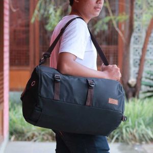 Travel Bag Tas Gym Sport Hitam Premium Terbaru