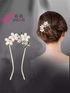 Resin U-Shaped Hairpin New Chinese Style Back of Head Bun Hair Accessory Elegantly Designed Hair Clip for Fashionable Hairdos