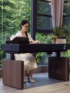 Electric Lifting Desk Slate PC Desk Work Table With Drawer Office Desk Small House Smart Study Desk Dual-motor