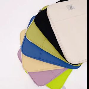 Sleeve Pouch Sarung Tas Bag Case Ipad Tab Tablet Macbook Air Pro Laptop Asus Acer Lenovo HP Huawei 11 12 13 14 15 inch Motif Gambar Polos Warna Ungu Purple Hijau Grenn Putih White Creamy Lucu Cute Murah Korean Model Banyak Ruang Slot Stationary