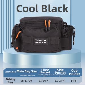 Large Capacity Fishing Rod Waist Bag Crossbody Waterproof Lure Bag Fishing Gear Storage Bag Outdoor Camping Travel Supplies