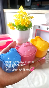 Cetakan Bekal Nasi Bento Rice Mold 3in1 Perlengkapan Dapur