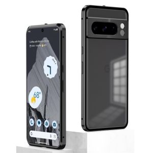 Single-Side Snap Metal Case for Google Pixel 8a Pixel 7a Aluminum Frame Frosted Translucent Back Precision Camera Armor Protection Shockproof Cover