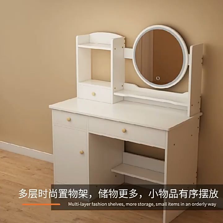 Dressing Table with LED Mirror Meja Solek With Drawer Storage Desk Meja
