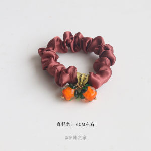 Korean Style Satin Hair Ties Bracelets Luxury Personality Headwear Light Luxury Mackerel Belly Shape Cherry Date Good Luck