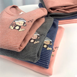 เสื้อผ้าฤดูใบไม้ร่วงบุขนกำมะหยี่สำหรับเด็กผู้ชายเซตชุดชั้นในให้ความอบอุ่นสำหรับเด็กเสื้อผ้าฝ้ายเพิ่มความหนาไร้รอยต่อกันหนาวใส่ช่วงฤดูหนาวสำหรับเด็กหญิง