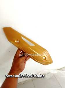 Tutup Knalpot Beat Fi New Karbu Vario 110 Scoopy Spacy Bahan Besi Stanlees Warna Gold