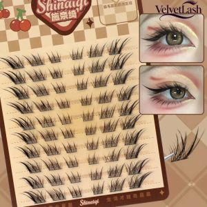 VelvetLash【Local Stock】10 Rows Glue-free Fox Eye DIY Eyelash Segmented False Eyelash Clusters Fluffy Eyelash Extension Natural Makeup