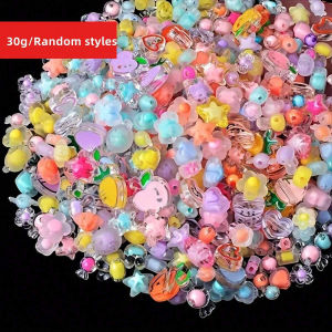 30g Hỗn Hợp Kiểu Dáng Dễ Thương Hạt Acrylic 6-12mm Hạt Rời Làm Trang Sức Tự Làm Sáng Tạo Vòng Tay Vòng Cổ Trang Trí