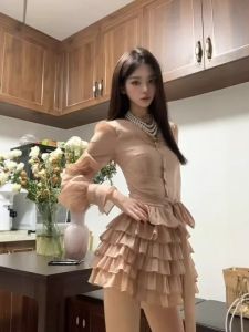CHANGTONG | French Elegant Style Petite Fit Flared Waisted Dress
