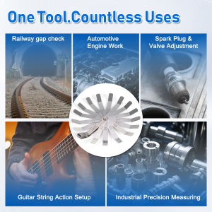0.05-1.00mmFeeler Measuring Tool Feeler Gauge Curved Gauge Stainless Steel Curved Feeler Gauge Ruler Welding Inspection Tool 1pc