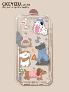 เคสซิลิโคนบางเฉียบใสสำหรับ Apple 15 16 17 pro Max ปกป้องเต็มจอ ลายสุนัขการ์ตูน ป้องกันการตกหล่น สำหรับผู้ชายและผู้หญิง