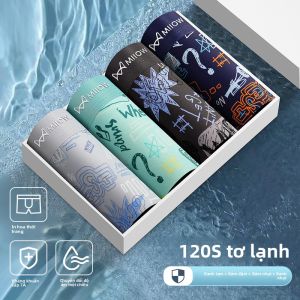 Quần lót nam MiiOW làm bằng vải lụa băng không đường may kháng khuẩn thoáng khí