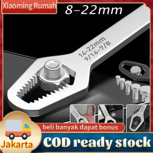 （ORICOD)UneedTools Kunci ring universal Wrench Double-head Adjustable 8-22mm Ratchet Spanner