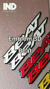 Emblem Logo Honda Beat 3D Timbul Muncul Satuan 1 Pc Biru Emas Silver Emas Stiker