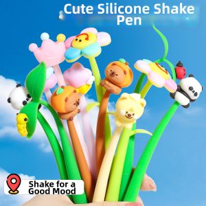Cute Panda Flower Design Soft Silicone Shaker Pen