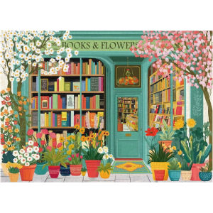 500/1000/1200/2000PCS Spring Flowers Bookstore Jigsaw Puzzle Stress Relief Entertainment Toys Landscape Puzzles Christmas Gift