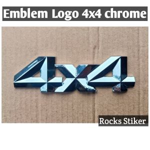 Emblem logo mobil tulisan 4x4 warna CHROME sudah dengan perekat yang kuat sehingga tinggal pasang saja Car aksesoris