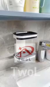 TwoL Bathroom Accessories: Wall Storage Rack & Portable Soap Holder