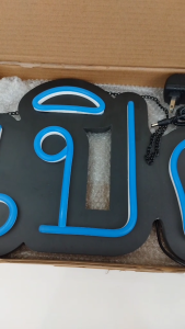 ป้ายไฟนีออน LED สีฟ้า ประหยัดไฟ พร้อมปลั๊กไฟแบบ Euro Plug สำหรับตกแต่งบ้านและหน้าร้าน