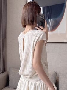 WANGGONGZHU | Princess Style Ice Silk Loose Short Sleeve Knitted Top Women Summer Thin New Design Slimming Hollow Out Shirt Korean Version