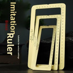 Bronze Calligraphy Ruler Paper Weights Simulation Ring Metal Frame Practice Writing Tools Pure Copper Townsfolk Supplies