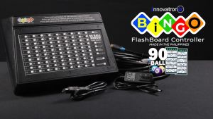1Electronics 90 Balls – UK version – Bingo Flashboard Controller – with 8 Meters / 26 Feet HDMI Cable and DC 5V Power Supply – Use for Games with 1 Year Warranty | TV NOT Included