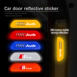 Audi | 4PCS Car Stickers Door Opening Reflective Warning Sticker For Audi A3 8p 8v 8l A4 b8 b7 b6 b9 b5 A6 c7 c6 c8 c5 Q5 A5 A1 Q3 Q7