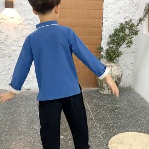 [1-9 Years] daidai (Ready Stock) Baby Boy Tangsuit Costume Kid CNY Tang Suit Children Han Fu 唐裝汉服漢服男童儿童中式中国风童装古装礼服短袖开衫套装