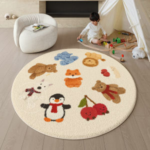 New 2025 round Carpet for Living Room Bedroom Boys Girls Childrens Room Family Reading Area Arrangement Home Decor Mat