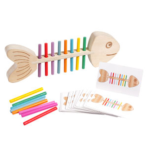 Montessori การจับคู่สี Sensory ของเล่นไม้ BALANCE Stick Fine การฝึกอบรมเกมปริศนาของเล่นสําหรับชายหญิงวันเกิดคริสต์มาส...