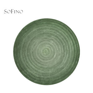 SoFINO | Elegant Luxury Round Gradient Color Handmade Wool Rug