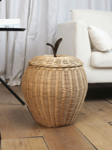 Nordic Style Handwoven Straw Storage Basket Bathroom Laundry Basket Fruit Shape Dirty Clothes Basket Home Use Organizer
