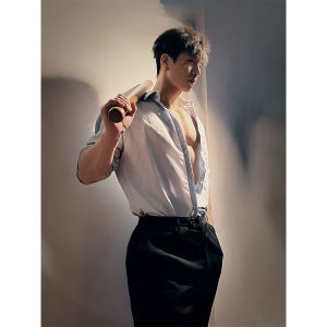 Blue Ice Silk Long Sleeve Shirt: A Summer Sun Protection Top for Men