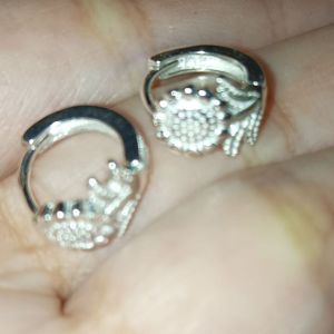 legit silver sunflower clip earrings(cl031)