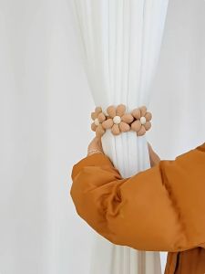 【2 Day Delivery】Cute Flower Curtain Tiebacks Snap Design with Elastic Band Drapery Holdbacks Clamp Strap for Home Kid Room Decoration