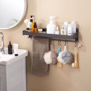 ชั้นวางเครื่องปรุง ชั้นวางเทศ สำหรับการเก็บ ผนังไม่ต้องจดจำ ชั้นวางเอนกประสงค์ ประกอบง่าย ไม่เป็นสนิม สำหรับใช้งานนาน