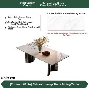 DELIANSHANGPIN | Natural Luxury Stone Rectangular Modern Dining Table