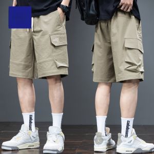 ROMON | Lormen Mens Casual Ice Silk Quick Dry Thin Straight Leg Summer Shorts Fashion Urban Style Five-Quarter Length Breathable Youthful