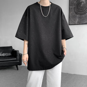 Shiny Sequin Short Sleeve T-Shirt Mens plus Size Summer Cleanfit Half Sleeve Body Shirt Breathable Polyester Fiber round Neck