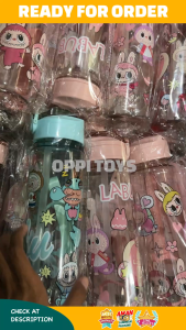Botol Minum Anak Karakter Labubu Lucu 900ml Warna Pink Biru BPA Free Sedotan Sekolah Murah