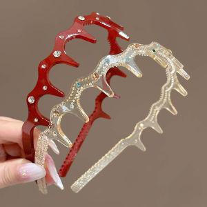 NING ZHOU | High Crown Wave Diamond Decor Anti-Slip Hair Band