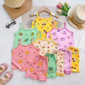 Bộ Đồ Ngực Lắp 2 Dây Bé Gái Unibaby Thun Lạnh Họa Tiết Hoa Dễ Thương/Quần Short Cạp Cao - Mẫu Giáo (2-5 Tuổi) BHD12