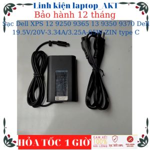 Sạc laptop Dell XPS 12 9250 9365 13 9350 9370 Dell 19.5V/20V-3.34A/3.25A-65W-ZIN type C